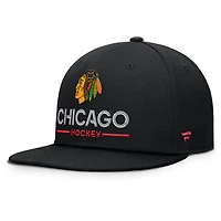 Men's Fanatics Black Chicago Blackhawks Authentic Pro Rink Lockup Snapback Hat