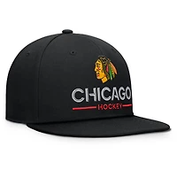 Men's Fanatics Black Chicago Blackhawks Authentic Pro Rink Lockup Snapback Hat