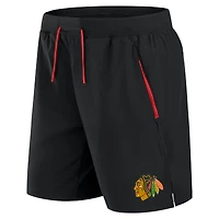 Short de performance authentique Pro Rink Fanatics pour homme, noir, des Chicago Blackhawks