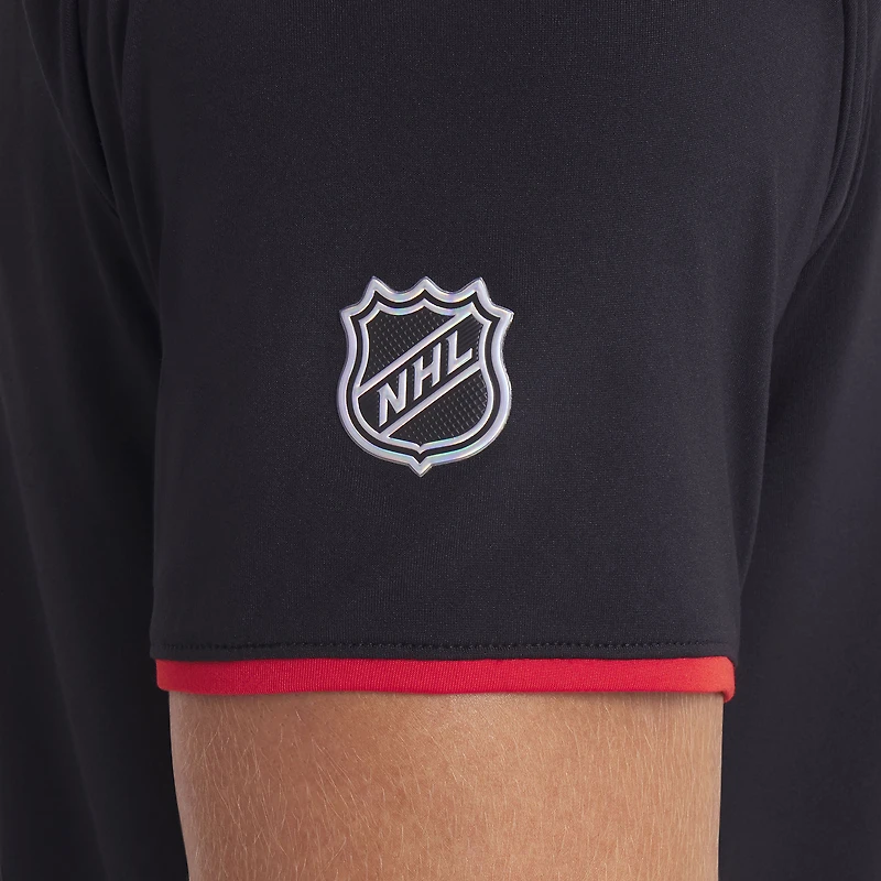 Men's Fanatics Black Chicago Blackhawks Authentic Pro Rink Raglan Polo