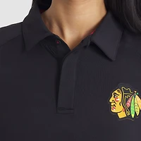 Men's Fanatics Black Chicago Blackhawks Authentic Pro Rink Raglan Polo