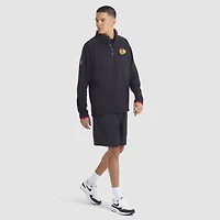 Men's Fanatics Black Chicago Blackhawks Authentic Pro Rink Raglan Quarter-Zip Pullover