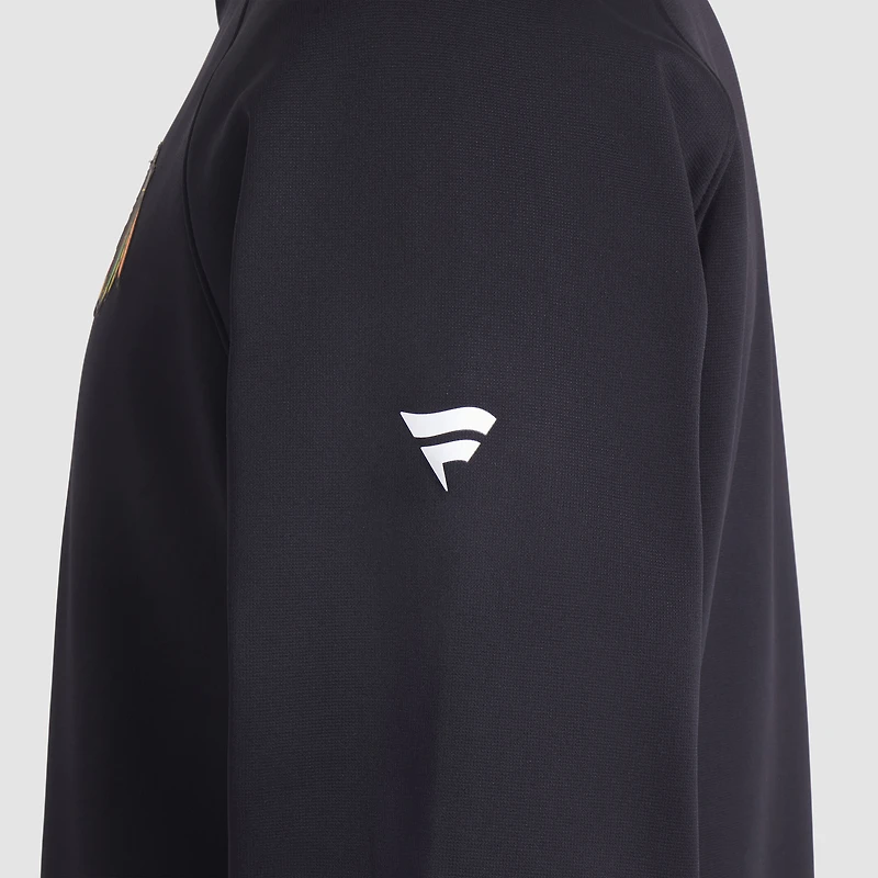 Men's Fanatics Black Chicago Blackhawks Authentic Pro Rink Raglan Quarter-Zip Pullover