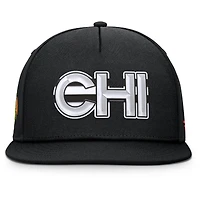 Men's Fanatics Black Chicago Blackhawks Authentic Pro Rink Team Code Snapback Hat