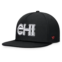Men's Fanatics Black Chicago Blackhawks Authentic Pro Rink Team Code Snapback Hat