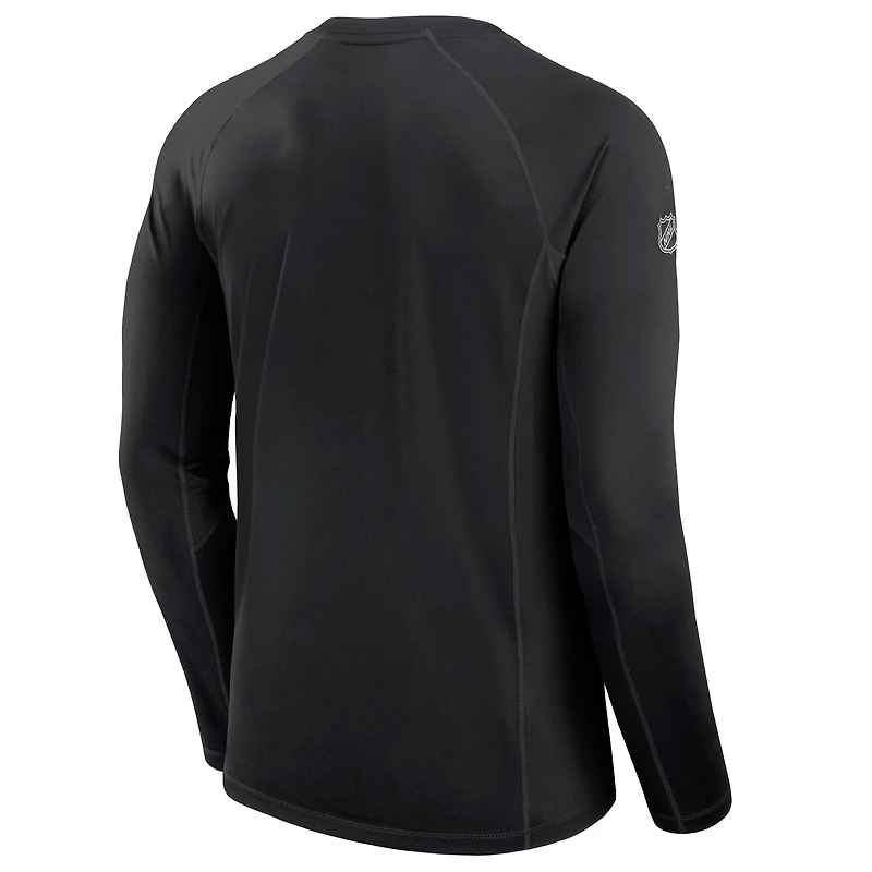 Men's Fanatics  Black Chicago Blackhawks Authentic Pro Rink Tech Long Sleeve T-Shirt