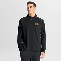 Pull d'entraînement à glissière quart de tour Fanatics Black Chicago Blackhawks Authentic Pro Rink pour homme