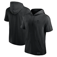 Sweat à capuche léger manches courtes pour homme Fanatics Black Chicago Blackhawks Authentic Pro Road