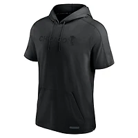 Sweat à capuche léger manches courtes pour homme Fanatics Black Chicago Blackhawks Authentic Pro Road