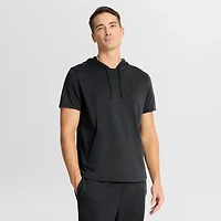 Sweat à capuche manches courtes Fanatics Black Chicago Blackhawks Authentic Pro Road pour homme