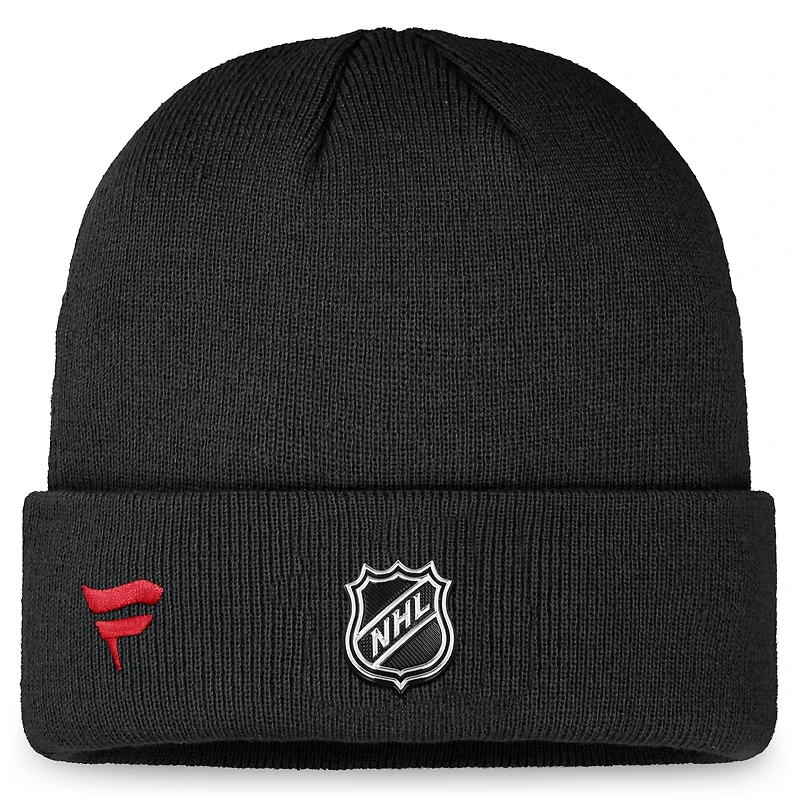 Men's Fanatics Black Chicago Blackhawks Authentic Pro Training Camp Cuffed Knit Hat