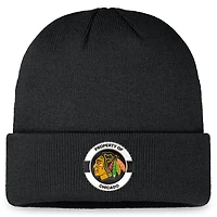 Men's Fanatics Black Chicago Blackhawks Authentic Pro Training Camp Cuffed Knit Hat