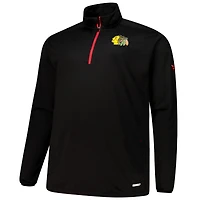 Men's Fanatics  Black Chicago Blackhawks Big & Tall Authentic Pro Quarter-Zip Top