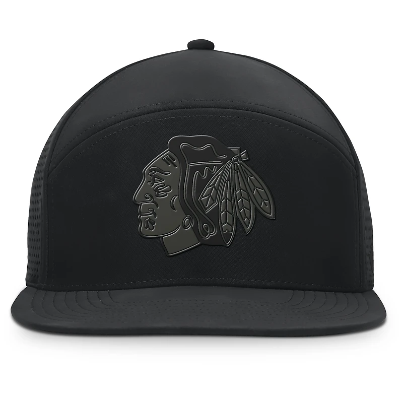 Casquette ajustable Fanatics pour hommes, noire, pour le front office des Chicago Blackhawks