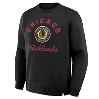 Men's Fanatics Black Chicago Blackhawks Vintage Stickler Sweatshirt