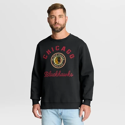 Men's Fanatics Black Chicago Blackhawks Vintage Stickler Sweatshirt