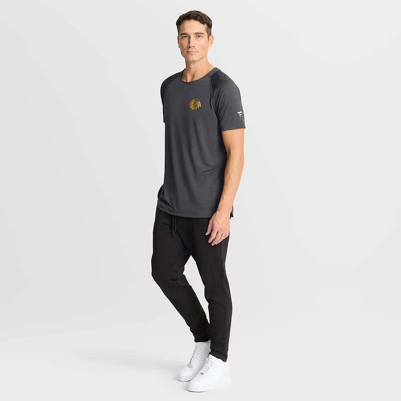 Men's Fanatics Charcoal Chicago Blackhawks Authentic Pro Rink Raglan Performance T-Shirt