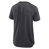 T-shirt de performance authentique Pro Rink Raglan Fanatics pour homme, anthracite, des Chicago Blackhawks