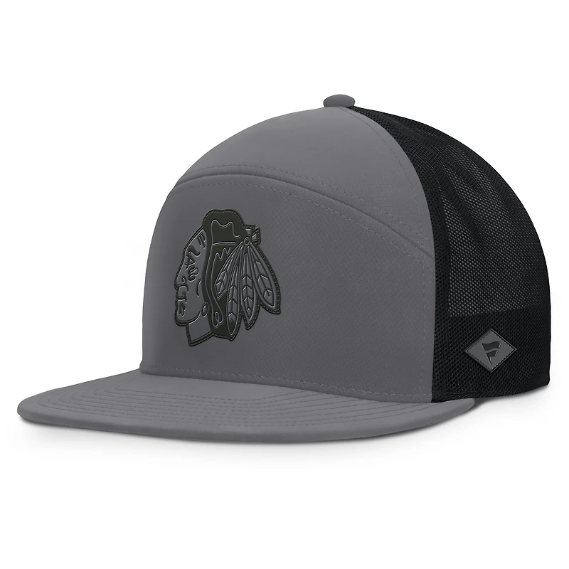 Casquette ajustable Fanatics pour homme Chicago Blackhawks Fairweather en charbon
