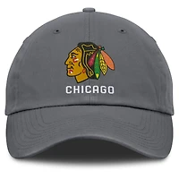 Men's Fanatics Charcoal Chicago Blackhawks Washed Adjustable Hat