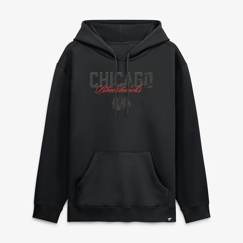 Sweat à capuche noir Fanatics Chicago Blackhawks pour homme