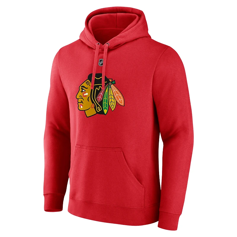 Fanatics pour hommes Connor Bedard rouge Chicago Blackhawks Authentic Stack Name & Number Tri-Blend Pull à capuche