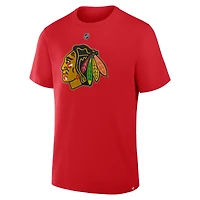 Men's Fanatics Connor Bedard Red Chicago Blackhawks Centennial Authentic Stack Name & Number T-Shirt