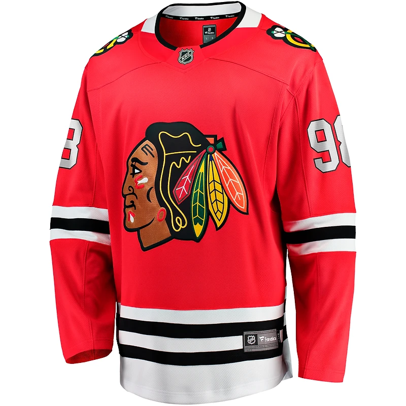 Maillot de joueur échappé à domicile Fanatics Connor Bedard des Blackhawks Chicago, rouge, pour hommes