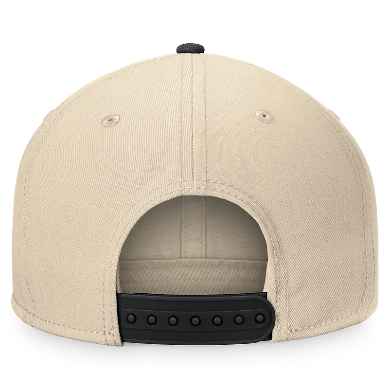 Casquette Snapback Goalaso des Chicago Blackhawks Fanatics crème/noir pour hommes