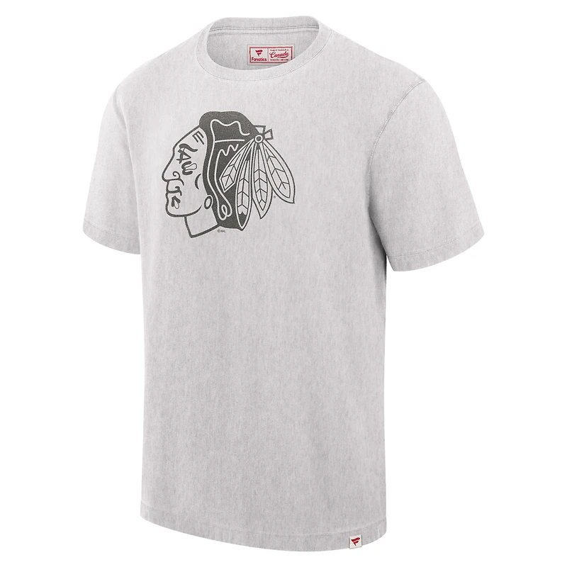 T-shirt gris pour homme Fanatics des Blackhawks de Chicago fabriqué au Canada