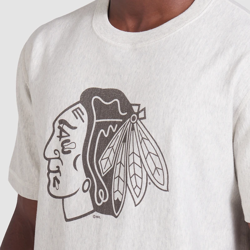 T-shirt gris pour homme Fanatics des Blackhawks de Chicago fabriqué au Canada