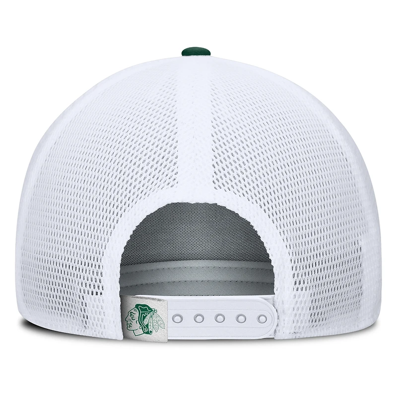 Men's Fanatics Green/White Chicago Blackhawks Bermuda A-Frame Adjustable Hat