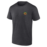 Men's Fanatics Heather Charcoal Chicago Blackhawks Backbone T-Shirt