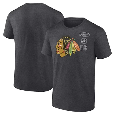 T-shirt Fanatics Heather Charcoal pour homme des Chicago Blackhawks Origin