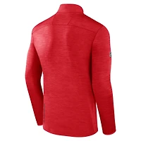 Pull à capuche zippé Authentic Pro pour homme, rouge chiné, des Blackhawks de Chicago