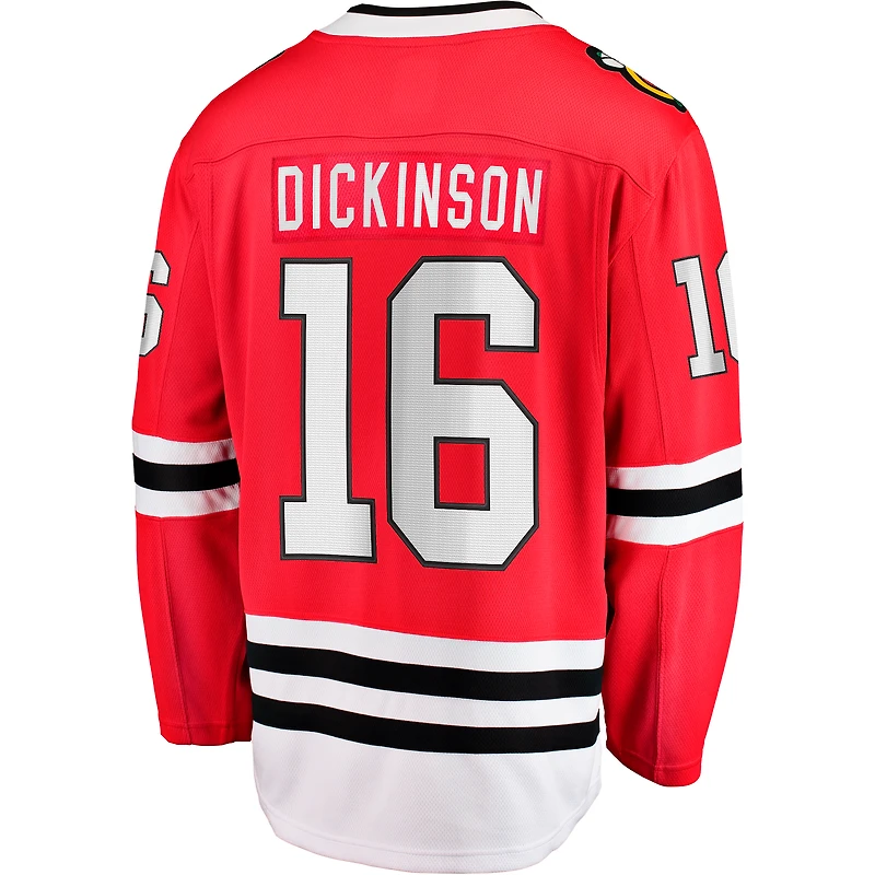 Men's Fanatics Jason Dickinson Red Chicago Blackhawks Home Breakaway Jersey