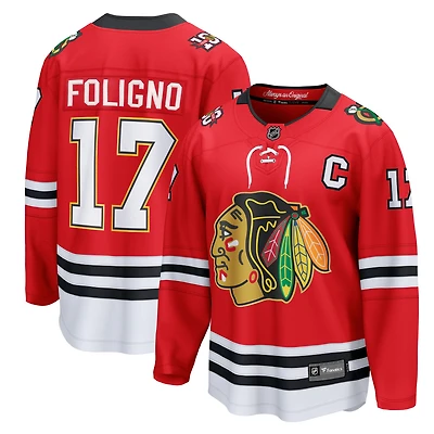 Men's Fanatics Nick Foligno Red Chicago Blackhawks Centennial Breakaway Player Jersey