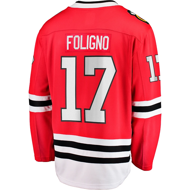 Men's Fanatics Nick Foligno Red Chicago Blackhawks Home Breakaway Jersey