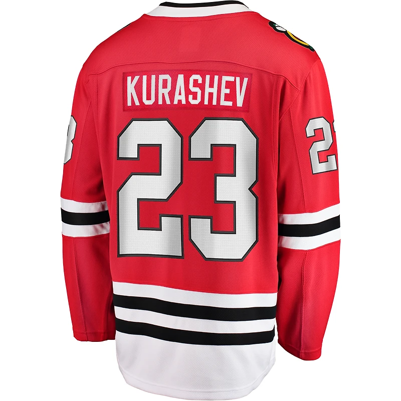 Men's Fanatics Philipp Kurashev Red Chicago Blackhawks Home Breakaway Player Jersey