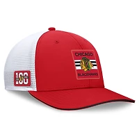 Men's Fanatics  Red/White Chicago Blackhawks Centennial Adjustable Hat