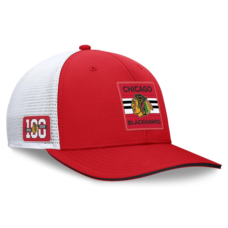 Casquette ajustable Centennial des Blackhawks de Chicago pour hommes, rouge/blanc