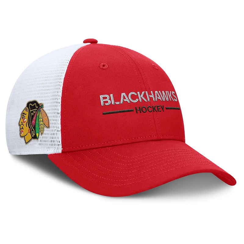 Men's Fanatics Red/White Chicago Blackhawks Centennial Adjustable Trucker Hat