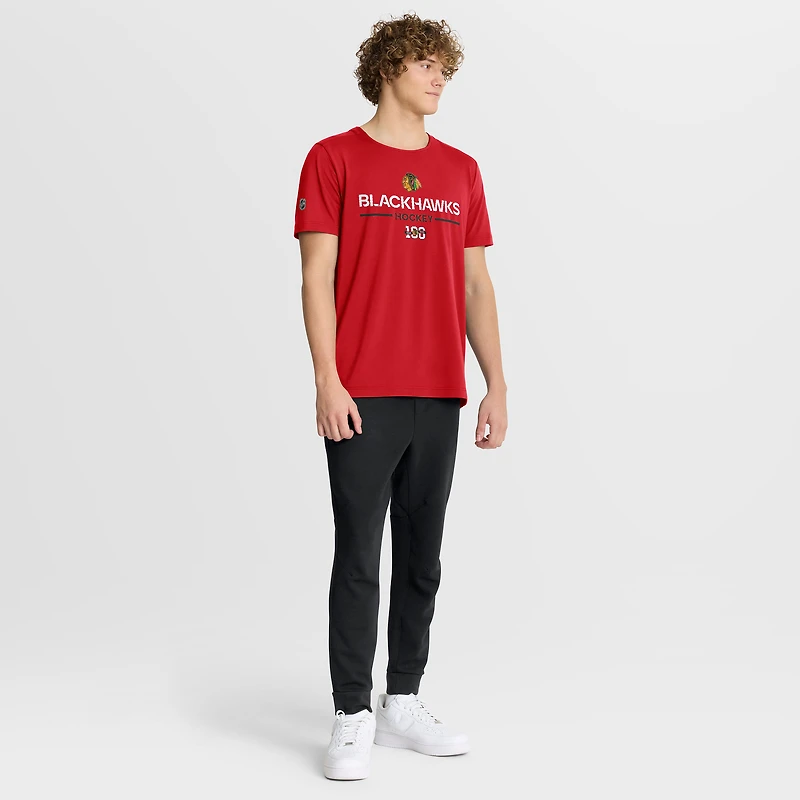 Men's Fanatics Red Chicago Blackhawks Authentic Pro Centennial Rink Tech T-Shirt