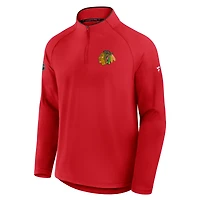 Pull d'entraînement à quart de zip authentique Pro Rink des Blackhawks Chicago pour homme