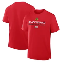 T-shirt rouge Fanatics pour homme, célébration du centenaire des Blackhawks de Chicago