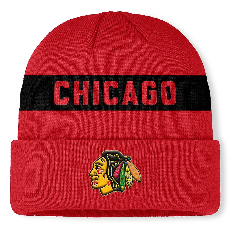 Men's Fanatics  Red Chicago Blackhawks Centennial Cuffed Knit Hat