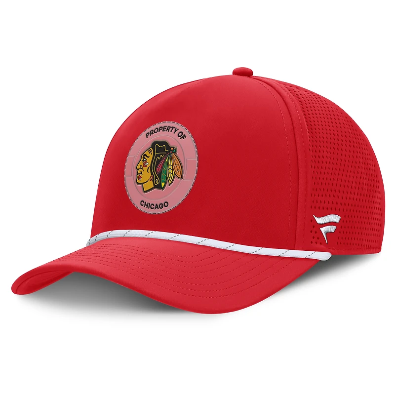 Casquette ajustable à pinces sur le devant pour homme Fanatics Red Chicago Blackhawks Centennial