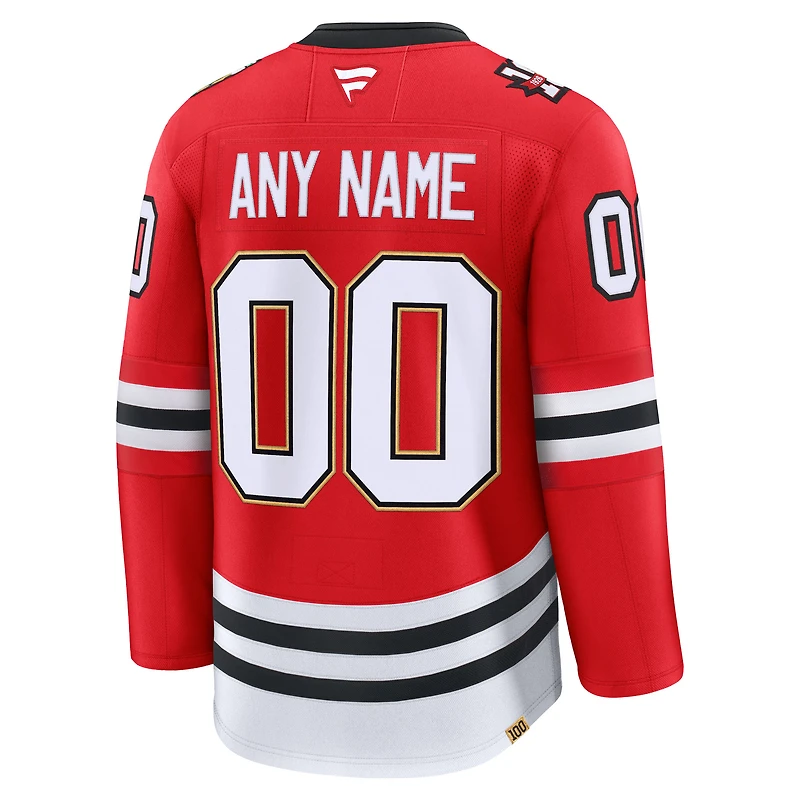 Men's Fanatics Red Chicago Blackhawks Centennial Premium Custom Jersey