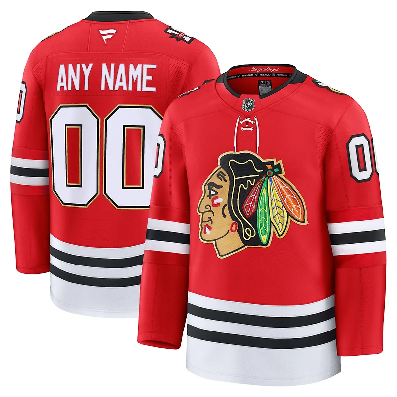 Maillot personnalisé haut de gamme Fanatics Red Chicago Blackhawks Centennial pour homme