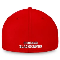 Casquette Fanatics pour homme avec logo principal et Flex rouge Chicago Blackhawks